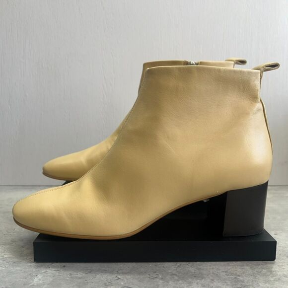Everlane Italian Leather “The Day Boot” Ecru Block Ankle Boot Size 10.5  New - Picture 10 of 11